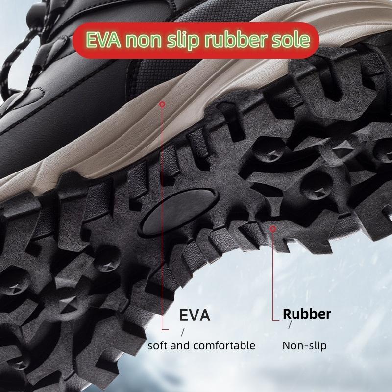 Schneestiefel für Männer und Frauen sind wasserdicht, rutschfest, dick, warm und kältebeständig, mit drehbaren Knöpfen