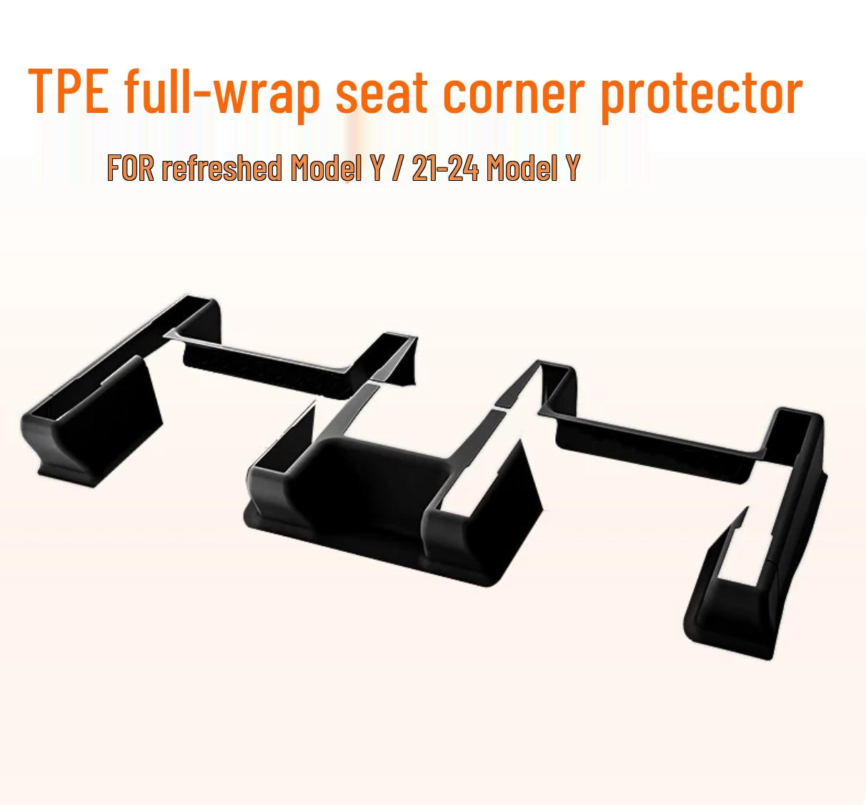 Tesla Model Y 6-Seat Corner Protector, TPE Anti-Kick Seat Plate, Full Wrap Sill.
