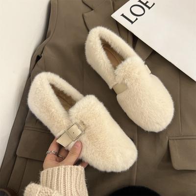 Women Fur Shoes Flats New Loafers Casual 2025 Trend Party Sport Woman Sneakers Winter Cozy Walking Botas Mujer Zapatos