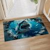 Shark Breaking Wall Door Mat Non Slip Soft Absorbent Indoor Rug Ocean Animal Floor Mat for Entryway Bathroom 17x29.5 Inch
