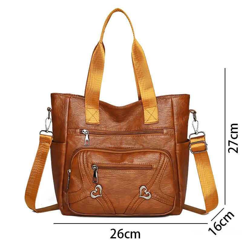 2026 New Large-capacity Soft Leather Fashi Shoulder Middle-aged Mother Bags Retro Simple PU High-end Portable Bag Sac A Main