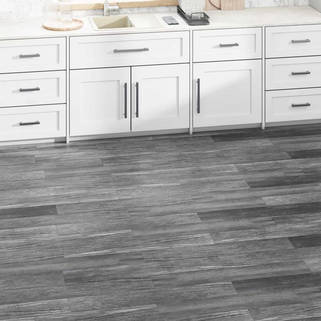 Floor Planks 36 Pcs Glossy Grey 5.02 M² PVC