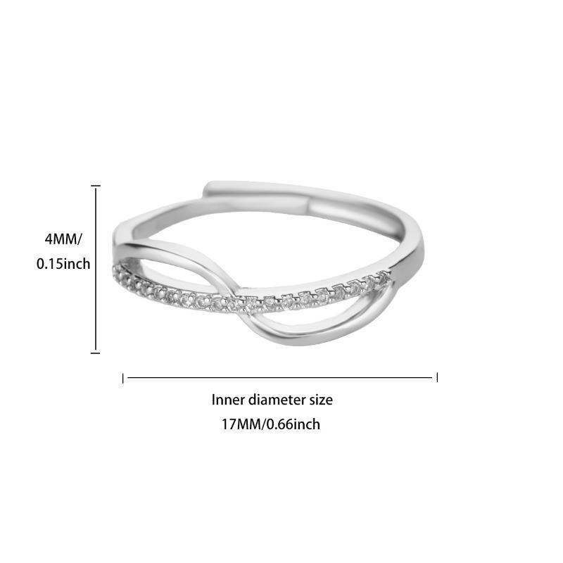 Hot-selling k gold-plated ring women's cross diamond-set ring adjustable and simple