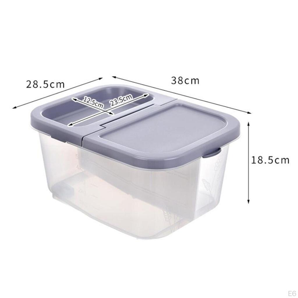 10L Transparent Rice Container Storage Bucket Kitchen Organization Crisper for Dry Food