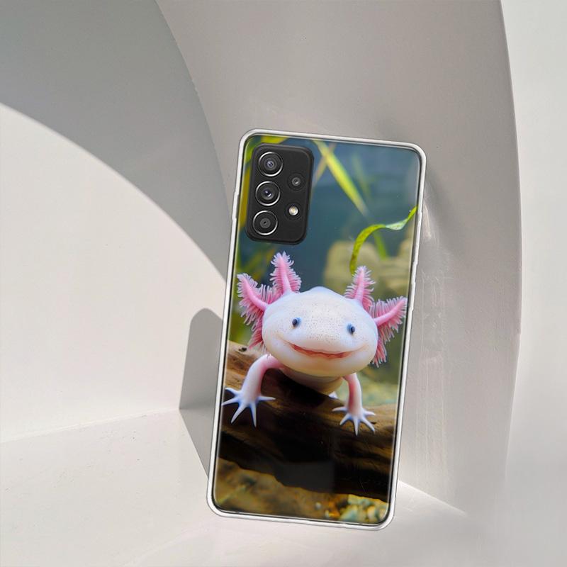 Smiling Salamander Phone Case For Samsung A15 A25 A35 A55 Galaxy A12 A22 A32 A52S A72 A05S A02S A42 J6 J4 A6 A7 A8 A90 A80 J8 A9