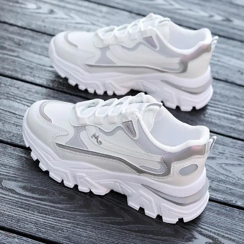 Ladies Lace Up Casual Sneakers Running Shoes for Woman Warm Snow Boots Thick Bottom Winter Women Platform Cotton Shoe