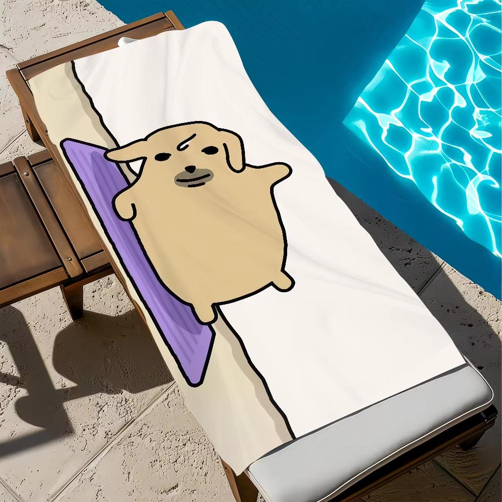 N-Nudaeng Hund Strandtuch, Anime Meme Süßes Design Weiche Mikrofaser Schnelltrocknend für Schwimmbad Baden Heimdeko Urlaub