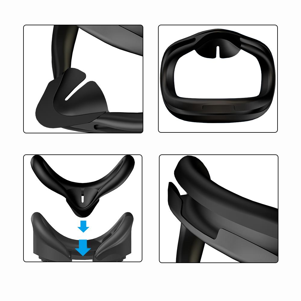 Pohodlná, měkká, odolná proti potu, Vyměnitelná maska ​​na oči Silikonová krycí podložka pro Meta Quest 3 VR Příslušenství Dárek 3