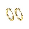 Rockyu Jewelry Hoop Earrings Men's Women's Set Metal Allergy Compatible Earrings Hoop Gold 10mm