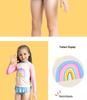 Girls' Long Sleeve Rainbow Swimsuit Set - Sun Protection, Summer 2025
