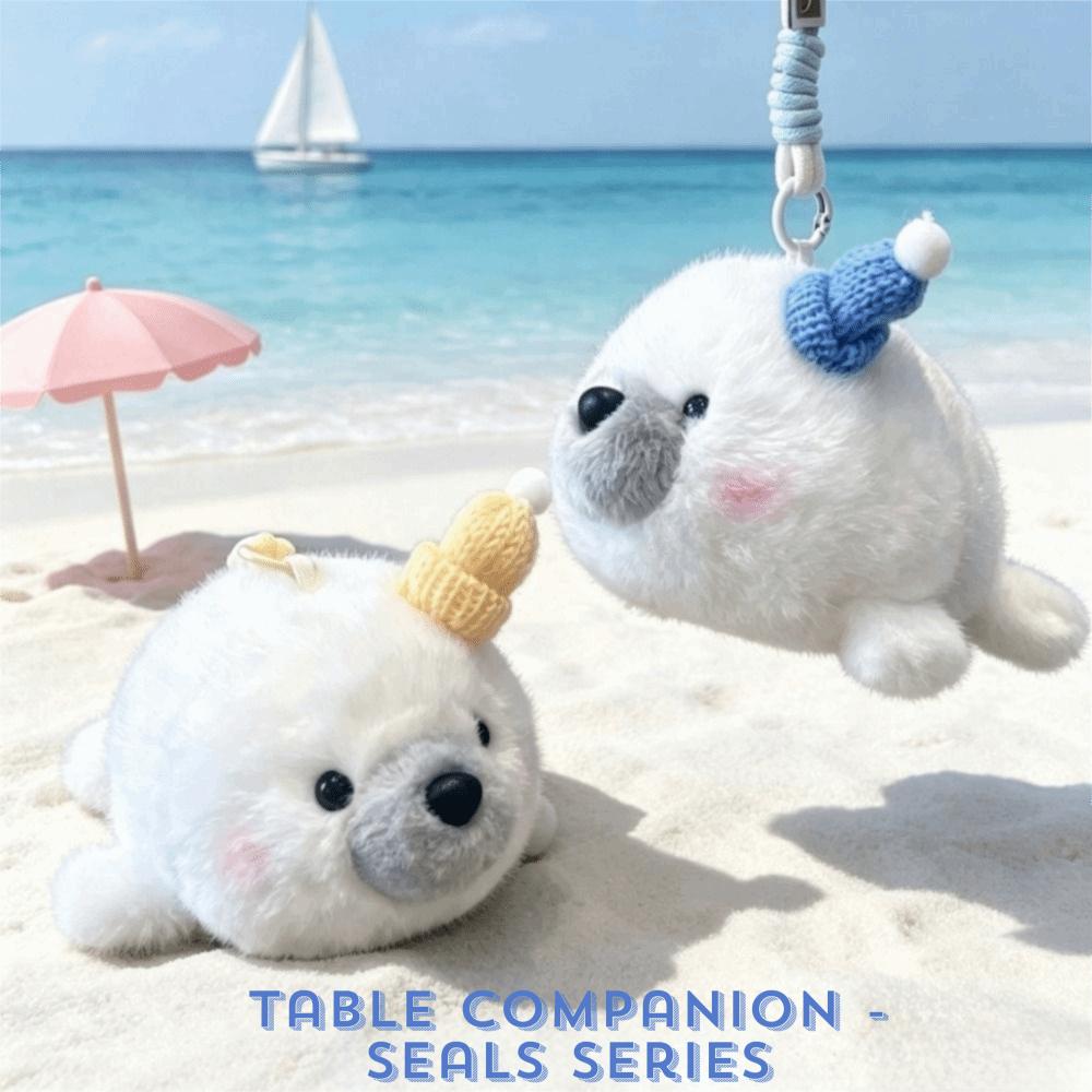 Small Plushie Dolphin Plush Keychain Soft Fluffy Seal Stuffed Doll Seal Plush Pendant Kids
