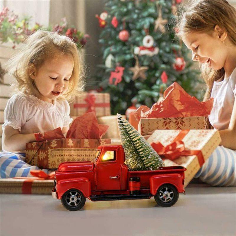 Charming Rustic Red Truck Christmas Decoration For Tree And Home Office Design