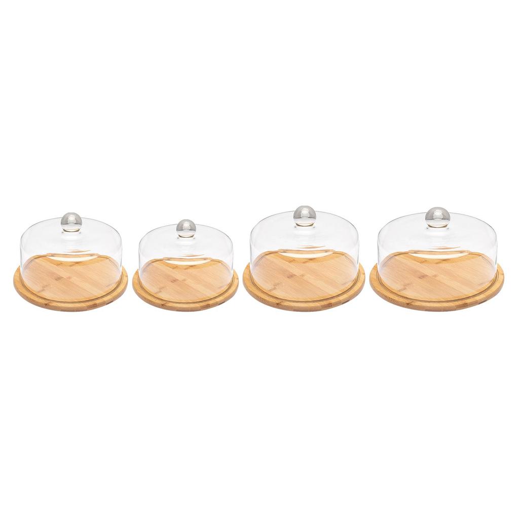 Cover Serving Tray Wooden Cake Stand with Lid Visible Cheese Board Dessert Display Food Dust