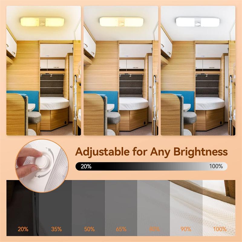 2Pcs 120Led 12-24V Car Interior Light Dome Roof Ceiling Reading Light Cabin Lights For Van Truck Rv Boat Camper Car Interior Lig