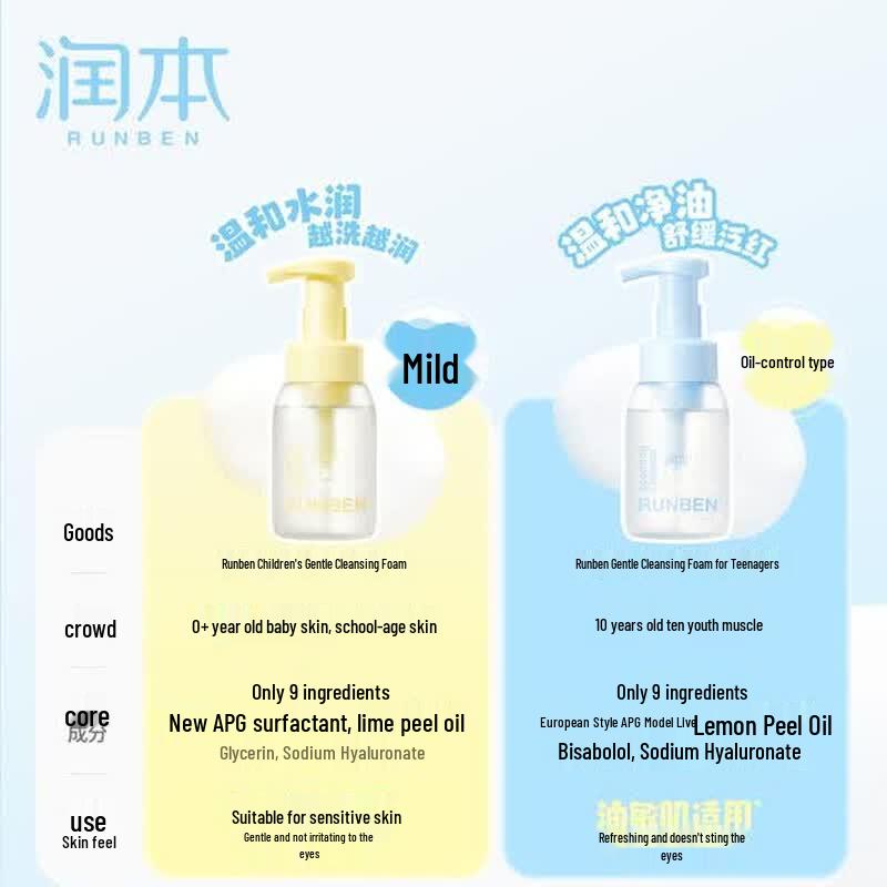 Runben Children's Foaming Facial Cleanser (200ml)