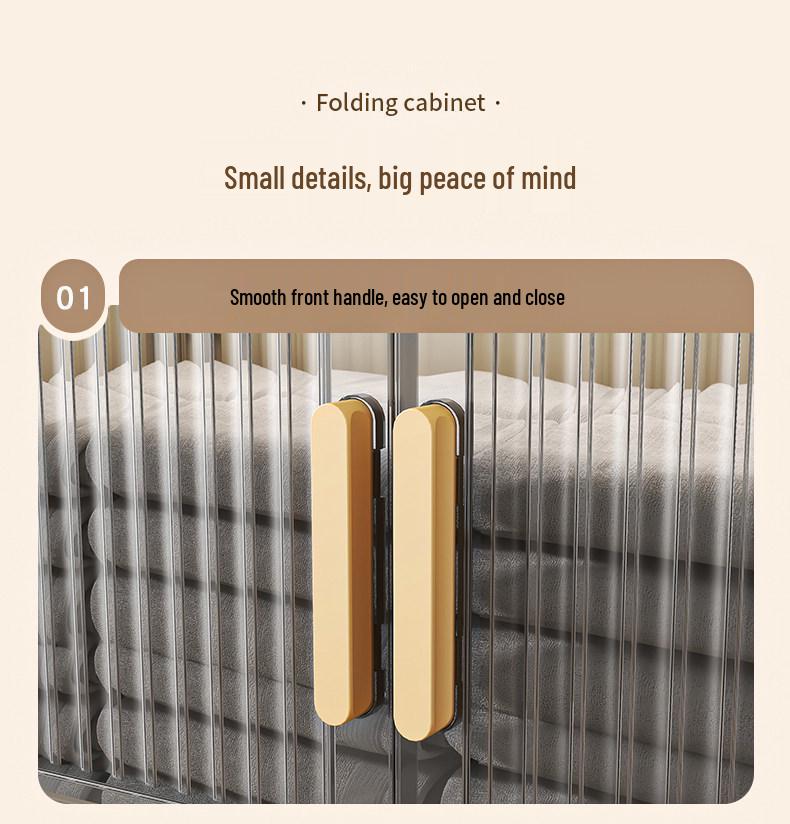 Folding Multi-Layer Plastic Storage Cabinet for Bedroom & Living Room