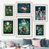 Retro Prints Wall Art Canvas Painting, Rabbit, Butterfly, Owl, Whales, Flower, Mushroom Posters, Baby Pictures, Kids Room Decor