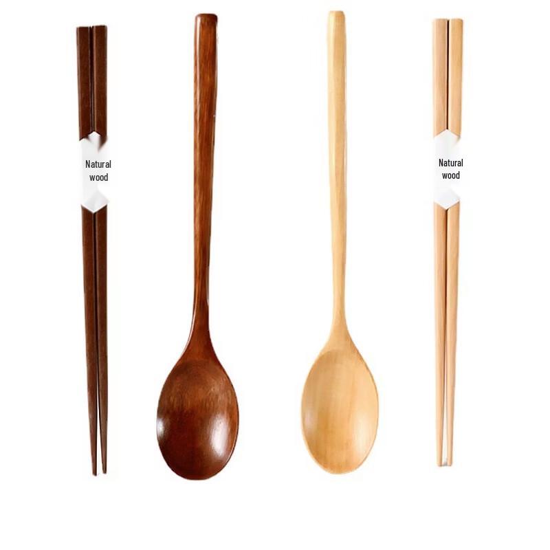 Ruhan Lotus Wood Spoon and Chopsticks Set