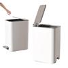 Large Foot-Pedal Bathroom Trash Can with Lid - Odor-Proof and Narrow Design for Home, Kitchen, Bedroom, or Living Room.
