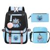 Animation Cartoon Printing High-Value Student School Bag Children'S Shoulder Backpack Pencil Bag Three-Piece Set