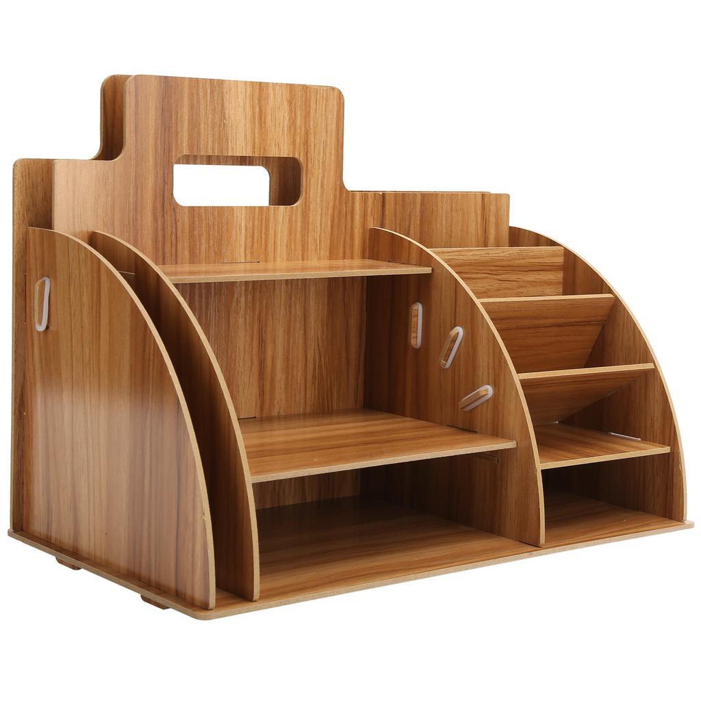 Wood Desktop Innovative Cosmetics Stationery Storage Rack for