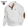 Gant Embroidery Men's Outdoor Casual Standing Collar Long Sleeved Jacquard Knitted Pullover Sweatshirt In Autumn and Winter