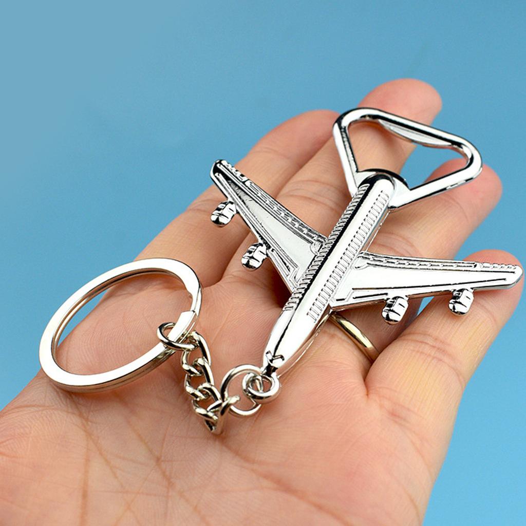 Unique Airplanes Design Keychain With Bottle Opener Function Sturdy Metal Construction Perfect Gift For Outdoor Adventures Daily Use