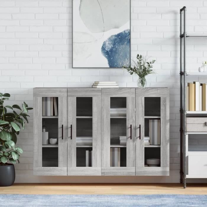 VidaXL Wall Cabinets 2 Pcs Sonoma Grey Engineered Wood 3197967
