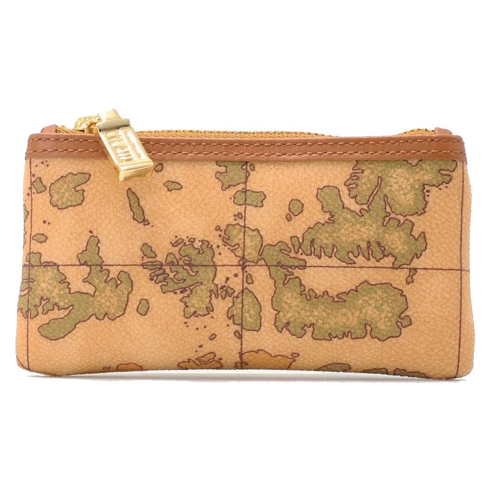 

PRIMA CLASSE Coin Case Key Beige Map Pattern Coin Purse (Prima Classe) (with Ring) W255-6000 [Used]