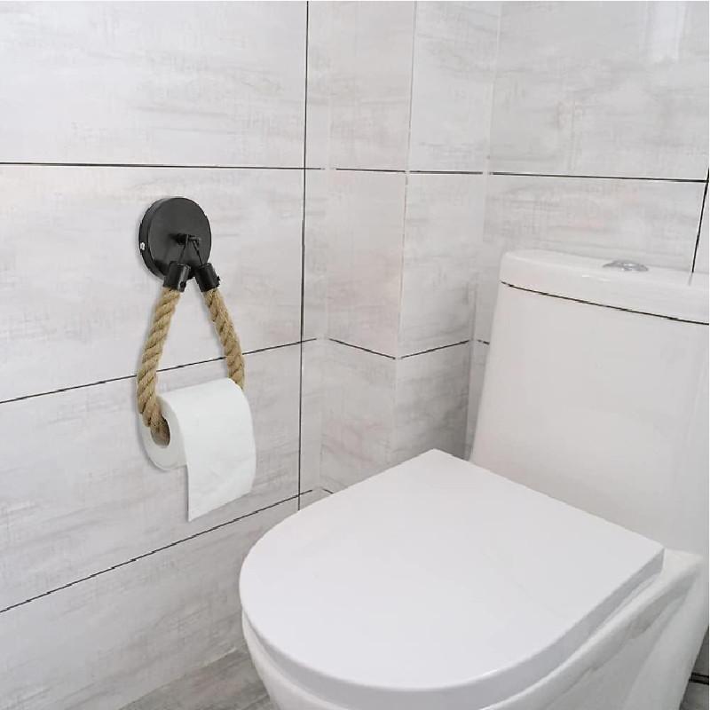 Paper Toilet Rope Holder Vintage Wall Mounted Toilet Roll Holder Hemp Hook Metal