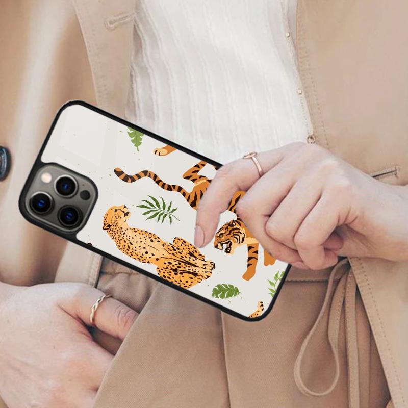 Modern Leopards Tigers Jungle Plants Magnetic Phone Case For APPLE iPhone 17 Air 16 14 13 12 Pro Max 15 Plus With MagSafe Cover iPhone 13mini