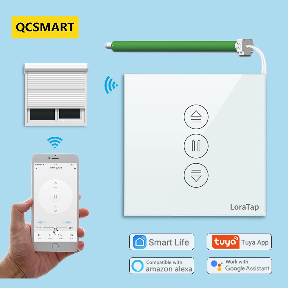 

QCSMART Tuya WiFi Smart Life Переключатель штор для рольставней с электроприводом жалюзи Голосовое управление от Alexa Google