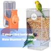 Pack of 2 Automatic Bird Feeder Water Dispenser Set for Parrots Cockatiels Pet Birds Easy Installation