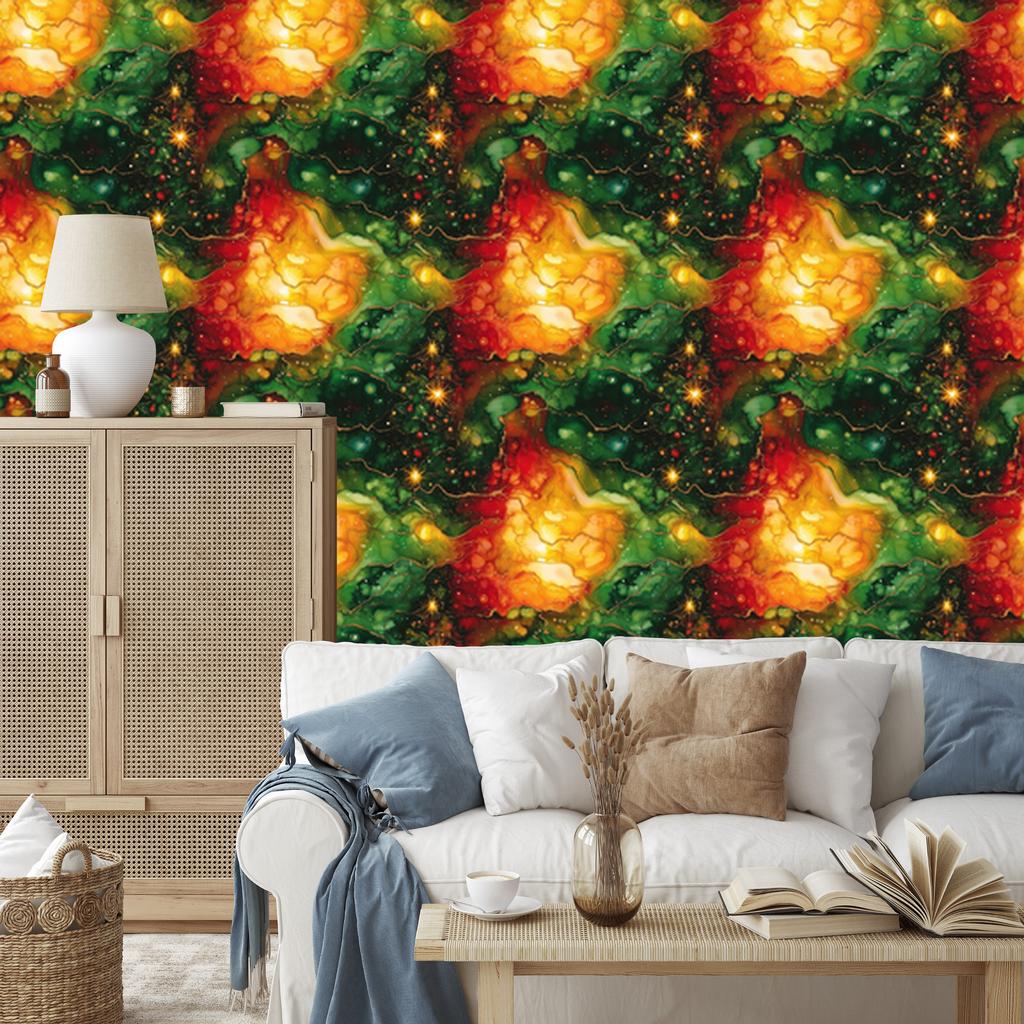 Bottle Green and Gold Ink Wallpaper for Living Room and Bedroom 50x1000
