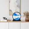 Moving Sand Art Picture - 3D Quicksand Painting Decor - Round Glass 3D Deep Sea Sandscape - Relaxing Home Decoration Desk Toys for Home Office Desk
