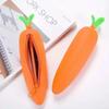 3D Silicone Bread Shape Carrot Pen Case Funny Individual Bag Large Capacity School Creative Stationery Supplies Children Gift