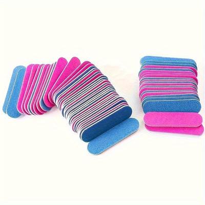 100 Stück doppelseitige Nagelfeilen Mini-Schleifpufferblock-Set für Gelpolitur, Maniküre, Pediküre, Salon, Nail Art Tool