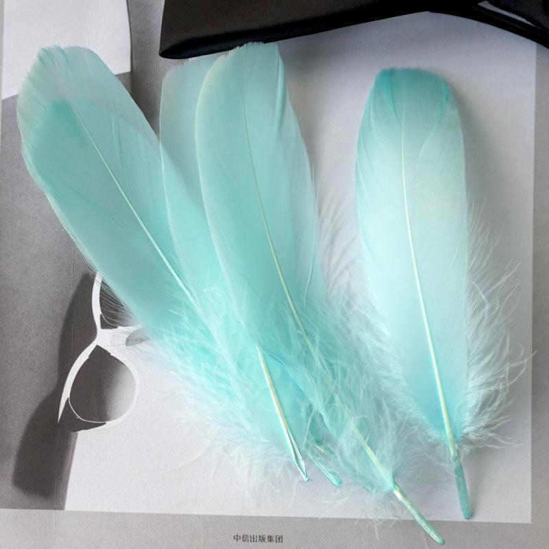 50Pcs Goose Feather Soft Big Floating Diy Sunflower Wall Decoration Dream Catcher Wing Decoration Handmade Material Colored Cat Stick Feather