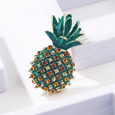Retro Brosche Südostasien Stil Strass Tropföl Beliebte Ananas Ananas Retro Corsage
