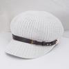 Trendy Hollow Breathable Leather Buckle Octagonal Hat Classic Woven Straw Hat Casual Versatile Literary Sunshade Painter Hats