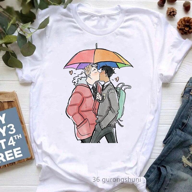 Women'S Clothing Heartstopper Graphic Print Tshirt Femme White Short Sleeve T Shirt Female Aesthetic Clothes Harajuku Shirt