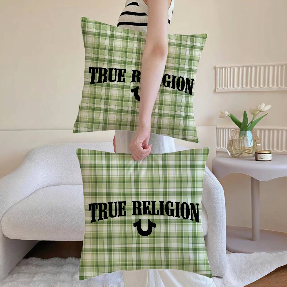 True Religion Anti-dustmite Pillowcase Invisible zipper silky short plush Sofa cushion cover