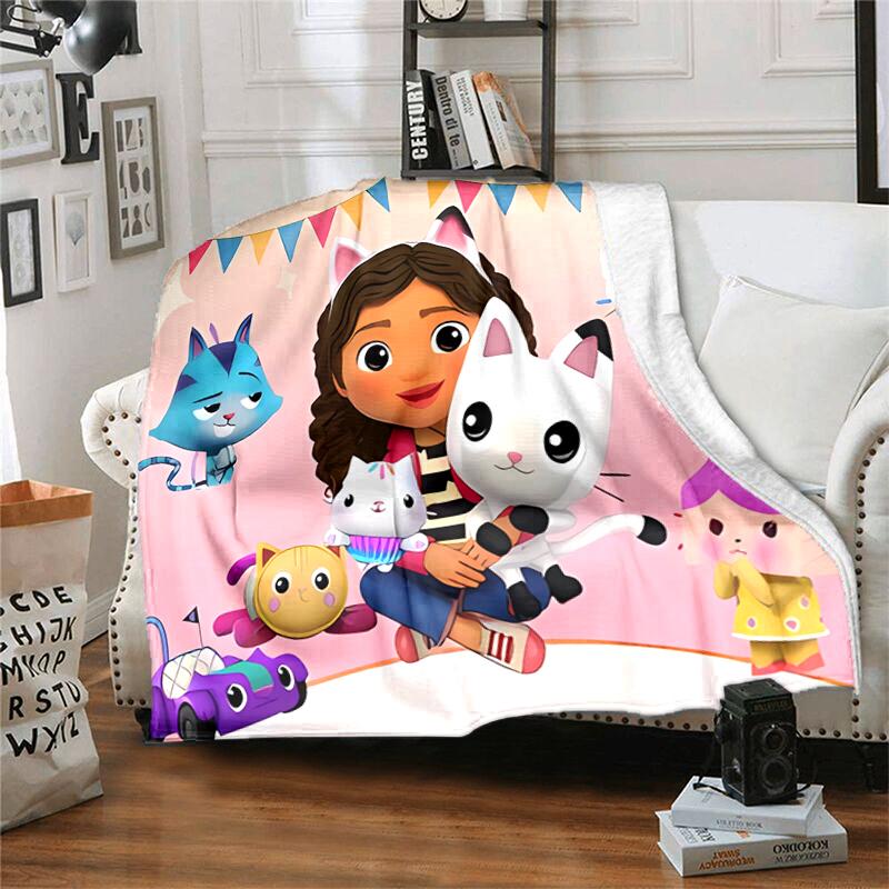1pc Blanket Gabby's Dollhouse2 Print Design, Lightweight Blanket for Sofa, Bed- Soft &Warm, Gift for All Seasons like Christmas, Halloween