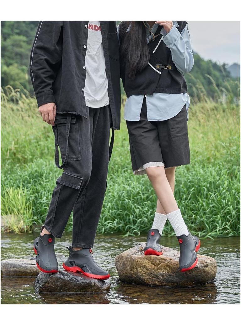 Botas de lluvia versátiles de caña corta: Unisex, a la moda, antideslizante, calzado para todas las estaciones