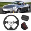 Custom Carbon Fiber Steering Wheel Nappa Perforated Leather Fit for Nissan 350z 2003 2008