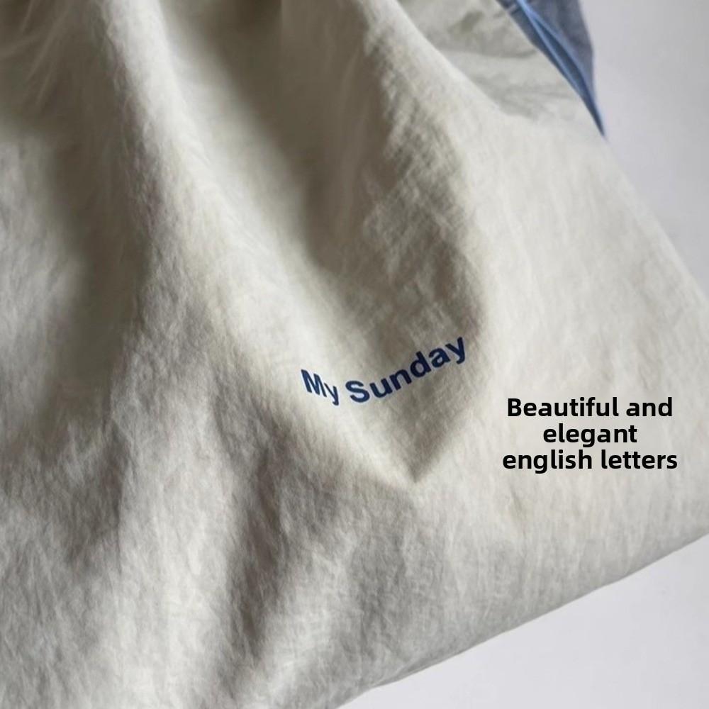 New Large Capacity Tote Bag Lightweight Drawstring Shoulder Bag Canvas Women Handbag