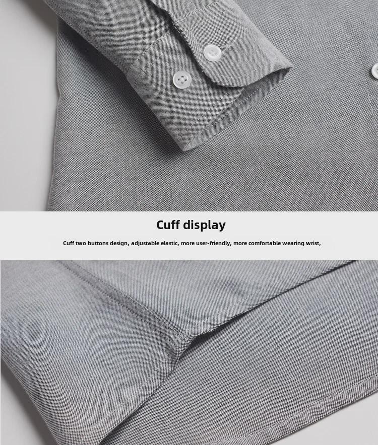 "2021 Oxford Long Sleeve Men's Korean Slim Shirt: Stylish Casual Wear for All Ages"