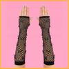 Vintage Mesh Fingerless Gloves with Rhinestones and Bowtie for Women Various Parties and Music Festival Handwear