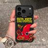 Chili Red RHCP Phone Case For iPhone 17,16,15,14,13,12,11,Pro,XS,Max,Plus,Mini,SE4,E Black Matte Shockproof Cover