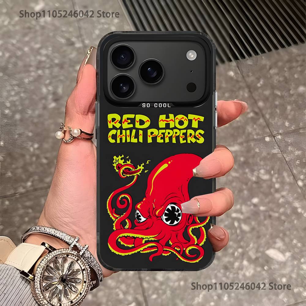 

Chili Red RHCP Phone Case For iPhone 17,16,15,14,13,12,11,Pro,XS,Max,Plus,Mini,SE4,E Black Matte Shockproof Cover iPhone14PRO